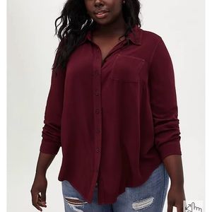 Torrid Long sleeve maroon button down